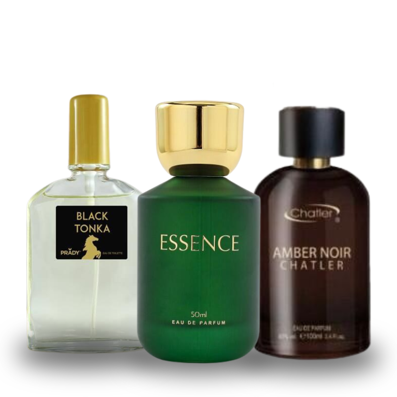 Combo de 3 Perfumes BLACK TONKA, ESSENCE, AMBER NOIR