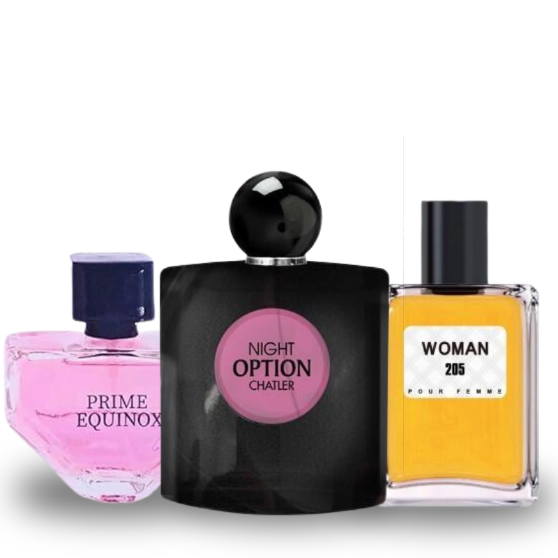 Combo de 3 Perfumes PRIME EQUINOX, NIGHT OPTION, WOMAN