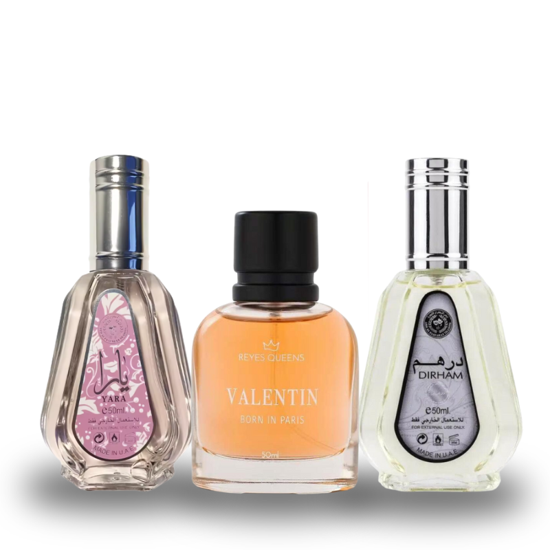 Combo de 3 Perfumes YARA, VALENTIN, DIRHAM