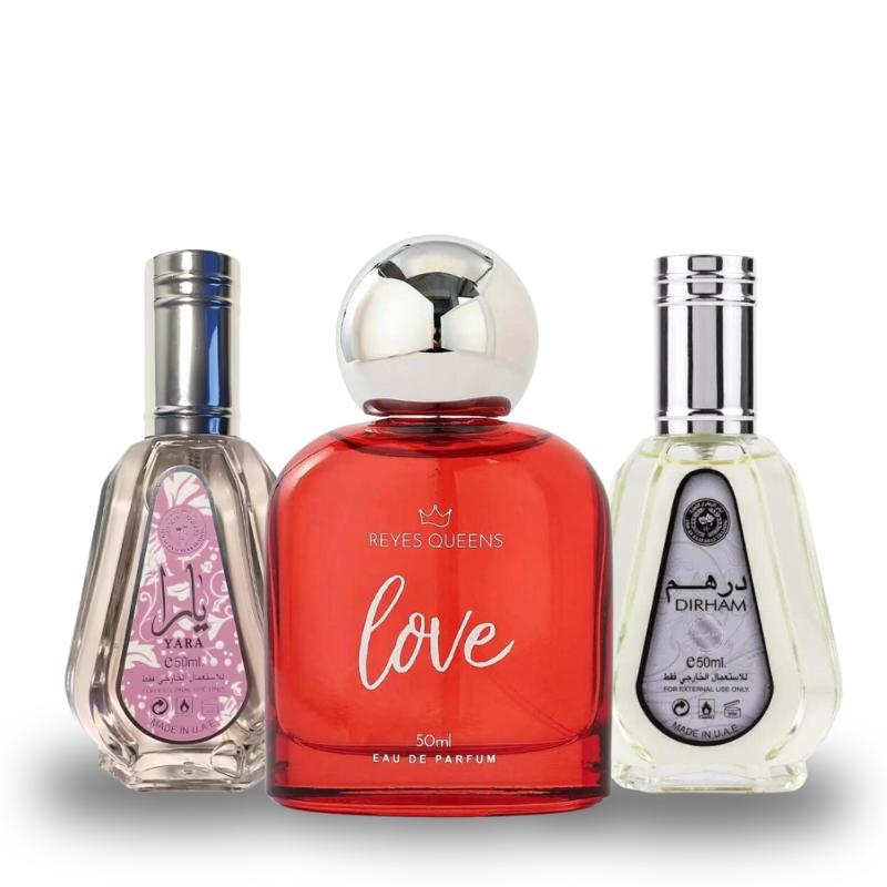Combo de 3 Perfumes YARA, LOVE, DIRHAM