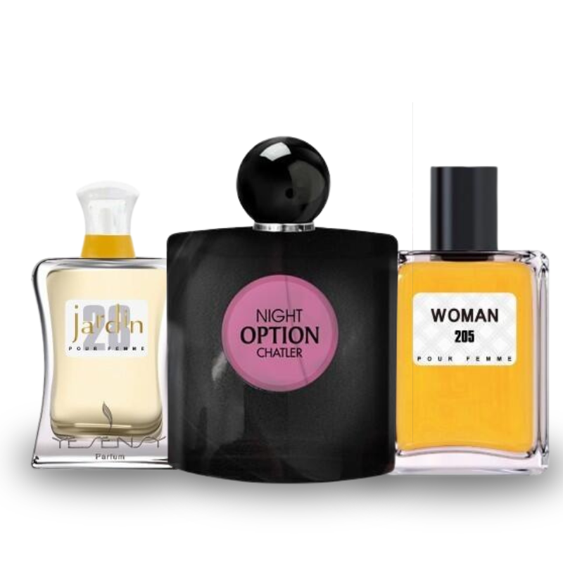 Combo de 3 Perfumes JARDIN, NIGHT OPTION, WOMAN