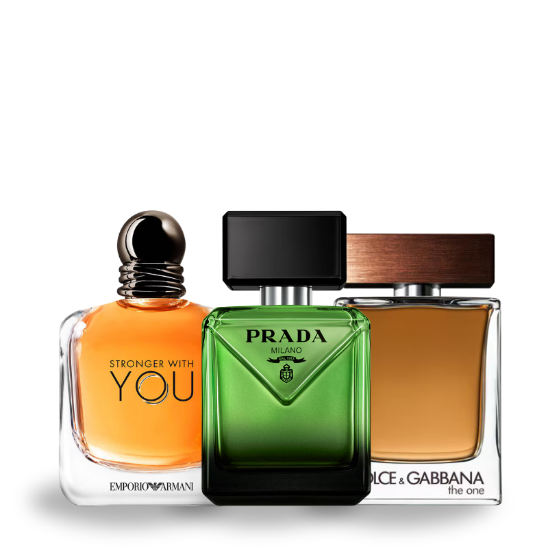 Zestaw 3 perfum: Giorgio Armani Stronger Whit You, Prada Paradigme e Dolce Gabanna The One 100ml