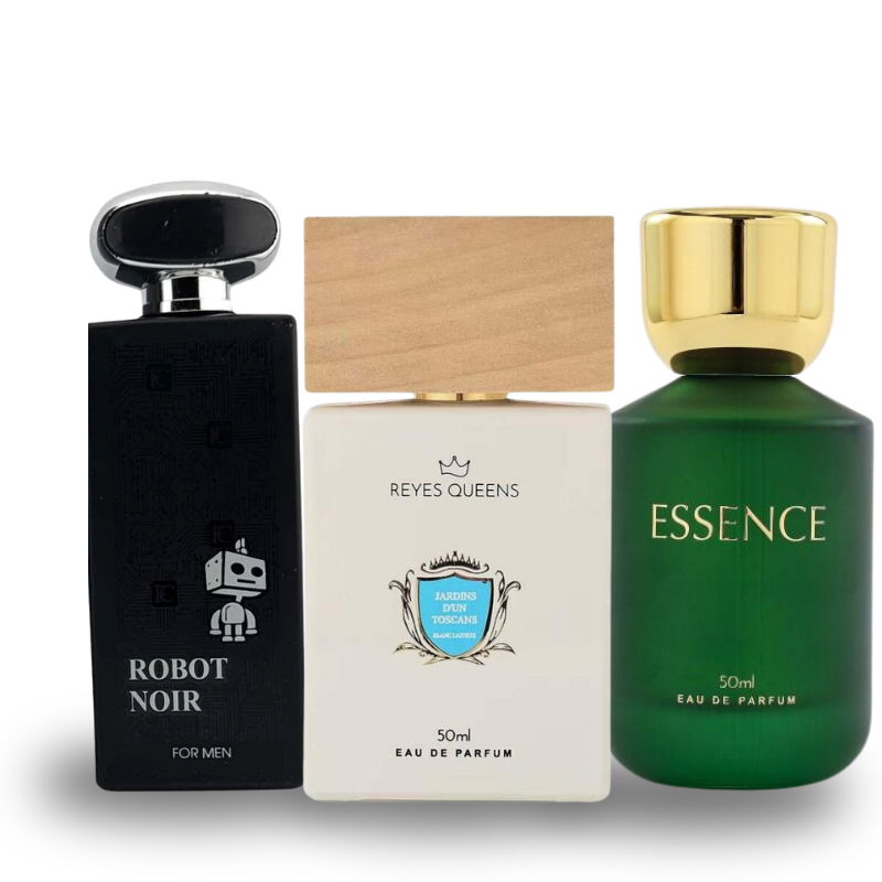 Combo de 3 Perfumes ROBOT NOIR, JARDINS DUN TOSCANS, ESSENCE