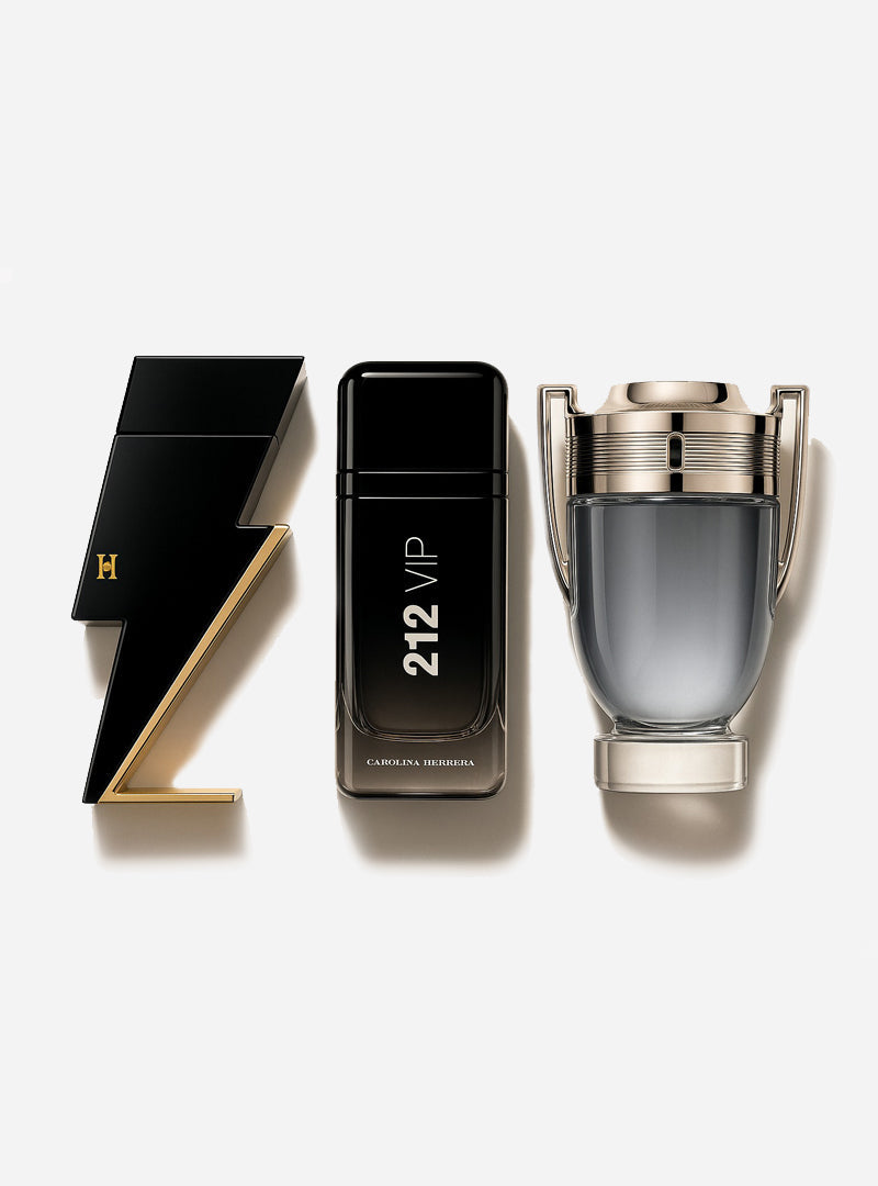 Zestaw 3 perfum: Carolina Herrera BAD BOY, Carolina Herrera 212 VIP BLACK, Paco Rabanne INVICTUS 100ml